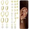 MILACOLATO 12 Paia Orecchini Donna Orecchini Acciaio Chirurgico Set Orecchini Cerchio Donna Ipoallergenica Piercing Helix Trago Conch Multi Piercings Orecchio Oro B
