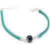 Marrocu Gioielli Bracciale Verde Su Coccu Argento