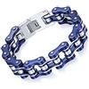 OIDEA Braccialetto Uomo Bracciale Catena Bici Moto in Acciaio Inox Grande Larghezza lucidato Blu Regalo Perfetto