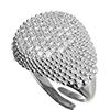 Donipreziosi Anello Chevalier da Mignolo in Argento 925% Regolabile Pavé di Zirconi - Anello modello Giulia per Donna e Ragazza (Argento)
