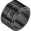 PROSTEEL Anello Uomo Incisione Personalizzata Anello Uomo Nero Anello Uomo Fascia Larga Larghezza 15mm Misura 32
