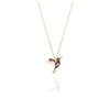 Einzelstück Collana con ciondolo a forma di colibrì, argento Sterling 925, vera placcata in oro, ciondolo uccello con zirconia cubica (collana colibrì, oro), 45 centimeter, Oro, Zirconia cubica