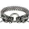 OIDEA Bracciale Braccialetto Uomo Bracciale Catena in Acciaio Inox Collegamento Doppia Testa di Drago Argento