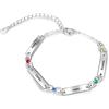 Lam Hub Fong Bracciale Infinito in Argento Personalizzato da Donna con Incisione 1-6 Nomi Braccialetti Madre Figlia Regolabili Regalo per la Festa Della Mamma Compleanno Natale (4Nomi-)