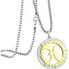 555Jewelry Collana con ciondolo a forma di zodiaco in acciaio inox, unisex, unisex