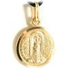 generico Medaglia, ciondolo in oro giallo 18k, 750, Nostra Signora di Loreto, Madonna, Vergine Maria, patrona aviatori, aereo, diametro 17 mm, MADE IN ITALY