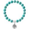 Nàgàrjuna - Bracciale di armonia con albero della vita - turchese naturale - argento massiccio 925 miglia - elastico ad alta resistenza® - Diametro delle gemme 8 mm, 19.00, Argento Pietra, turchese