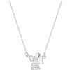 Sakrami Collana Bambina Donna Argento 925 Rodiato con Angioletto con Cuore e Zirconi Bianchi + Scatola con Targhetta Incisa - Idea Regalo Natale Comunione Cresima