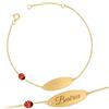 Sakrami Bracciale Bambina o Bambino in Oro 9KT con Coccinella Smaltata e Zirconi + Piastrina Incidibile - Scatola con Targhetta Personalizzata - Regalo per Nascita Battessimo Compleanno o Comunione