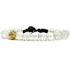 Samsara Bracciale Tibetano Buddista Regolabile con Perline Naturali 8 mm, Filo in Cotone Cerato ad Alta Resistenza, Gioiello Artigianale Unisex, Polso 18,5-22,5 cm - Pietra Naturale Selenite