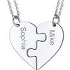 PROSTEEL Collan con Cuore Spezzato Amiche Mamma Figlia 2/3/4/5/6 Nomi