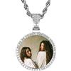 OTXIXTO Collana con Foto Personalizzata con medaglia di Rame Incisione di Testo/Nome Memoria Ciondolo a Forma di Cuore con Catena con Ciondolo Hip Hop (S15 18 Pollici)