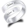 MunkiMix Anello di Nome Personalizzato per Donne Anello Inciso a Spirale Regolabile in Argento Sterling per Madre Moglie Figlia