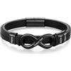 Glooraca Braccialetto Personalizzato per Uomo Papà Nome Personalizzato Infinito Braccialetti in Pelle Regalo per la Festa del Papà da Figlio Figlia, Misura unica, Acciaio inossidabile, Nessuna pietra