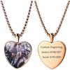 INBLUE Collana con Ciondolo Cuore Personalizzato Incisione Foto Testo Data Regali per Donne Ragazze Madre Adolescenti San Valentino Gioielli Commemorativi in Acciaio Inossidabile