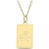 HIJONES Collana di Costellazioni per Donna in Acciaio Inossidabile Ciondolo Oroscopo Segni zodiacali Quadrato Oro Ariete