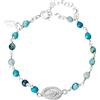 Kokomorocco - Bracciale per rosario - Medaglia della Vergine Maria Miracolosa in argento 925 - Rosario regolabile - Perline