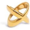 SINGULARU - Anello Always. Acciaio con Finitura Placcata Oro 18 Kt. Design Minimalista a Forma di Croce. Gioielli da Donna. Taglia 12
