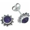 mantraroma orecchini a bottone in argento 925 con pietra preziosa viola ametista orecchini in vero argento sterling da donna regalo