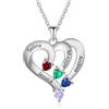 ALBERTBAND Collana a Cuore Personalizzata per Donne con Nome Pietra di nascita Gioielli Personalizzati Regali per Donne Moglie Mamma Lei (B-4 Stone)