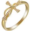 Stfery Anelli da donna infinito, anello a croce placcato oro con zirconi, gioielli alla moda, cocktail party, elegante regalo di anniversario, 57 (18.1), nan, Zirconia cubica