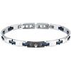 MASERATI Bracciale Uomo in Acciaio, Ceramica, Collezione CERAMIC, Blu e Nero - JM424ATZ52