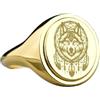 LKBEADS Lupo in argento sterling 925 | Anello placcato in oro | Anelli con sigillo ovali 15x13 mm | Misura della fascia US 5-12,5 Avelaibal | LKDR_0401