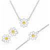 Sakrami parure in Argento 925 con margherita smaltata - Kids Collection + confezione regalo personalizzata - per bambina, ragazza - idea per nascita, battesimo, comunione, compleanno