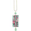 IN LEBOLE Collezione The Tag Kyoto Collana da Donna in Ottone Pietra Verde Giada