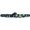 Samsara Cavigliera Tibetana Shamballa, Realizzata in Pietre per l'Estate, Comoda Pratica e Resistente, Cavigliere Regolabili Donna (AGATA BLU STRIATA filo nero)