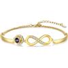 Presentimental Bracciale personalizzato da donna con proiezione di foto, anello da braccio unico e regolabile individualmente regalo per la festa della mamma compleanno per mamma moglie o fidanzata (Oro)