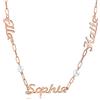 ALBERTBAND Collana con nome personalizzato Collana regolabile con 3 nomi di perle Collana regolabile in argento 925 Collane Regalo di anniversario per i migliori amici della madre (Rosegold)