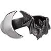 Alchemy Anello lunatico England - Gioielli con Pipistrello Vampiro Gotico e Luna Crescente, Grigio, Q-T