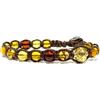 Samsara Bracciale Tibetano Buddista Regolabile con Perline Naturali 8 mm, Filo in Cotone Nero Cerato ad Alta Resistenza, Gioiello Artigianale Unisex, Polso 18,5-22,5 cm - Pietra Ambra