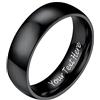 PROSTEEL Anello Incisione Personalizzata in Acciaio Inossidabile 6mm Taglia 23 in Nero (Confezione Regalo)- Anello Uomo Acciaio Inossidabile