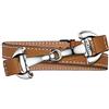 DIMACCI - Bracciale con design a morso di cavallo in pelle di vitello, collezione Alba, gioiello da donna in confezione regalo, 23 cm, Acciaio inossidabile