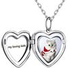 PROSILVER Collane Argento 925 con Foto Dentro Cuore/Rotondo/Ali Di Angelo Argento con Confezione Regalo