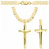 AMAR Amor Luxury - Catena da uomo in oro con croce 585, catena da uomo 925/585, catena a croce da uomo, oro 585 massiccio, 5 mm, catena a croce, catena in oro, catena a croce, collana da uomo, 50 cm