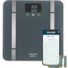 Salter SA00432GFEU6 Bilancia intelligente per bagno - bilancia digitale Bluetooth, 200 kg, 17 metriche corporee, 8 memoria utente, connessione al telefono con l'app Salter Health, grigio