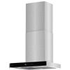 Taurus T60IXAL - Cappa decorativa in acciaio e vetro nero, larghezza 60 cm, 650 m3/h di aspirazione, 3 velocità, touch, efficienza A, LED, 200 W, filtri in alluminio lavabili multistrato