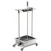 Dalumian Supporto mobile per scopa e mocio, organizer per attrezzi da giardino, carrello portautensili per la pulizia da pavimento, torre porta attrezzi da giardino con ruote e maniglia(4 hooks)