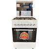 Lar.el CUCINA 60X60 LAREL 4 FUOCHI ACC. ELET FORNO ELETTRICO VENTILATO BIANCA GRIGLIE GHISA