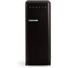 CREATE / RETRO FRIDGE 150 SAGE/Frigorifero nero con maniglia verde salvia e congelatore 281L / 102W, 150cm, 3 ripiani, regolatore di temperatura, portabottiglie, 60x60x150cm
