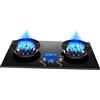 GCGC Fornello A Gas, Fornello A Gas Doppio Bruciatore Con Protezione Antincendio, Piano Cottura A Gas Da Tavolo E Integrato Con Temporizzazione Indipendente Su 2 Lati 5,2 KW NG/5,0 KW GPL(NG)