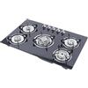 TuliperMood Built-in piano cottura a gas a 5 fiamme, fornello a gas da incasso, piano cottura a gas in vetroceramica per gas naturale propano, per la cucina domestica o commerciale, nero