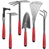 FLORA GUARD Set di attrezzi da giardino, set da 6 pezzi di utensili manuali da giardino di grande formato e robusti, strumenti di utilità classici e durevoli per coltivare e mantenere il tuo giardino