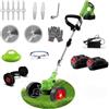 Highlandhue Decespugliatore elettrico senza fili, 21 V, 2 batterie 2000 mAh, 850 W, leggero, telescopico, per giardini, prati, erbacce