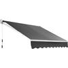 HOMASIS Tenda da Sole a Bracci Estensibili, Tenda Parasole con Protezione UV, Tenda da Balcone con Manovella, Angolo Regolabile da 40-100°, per Giardino e Terrazza (250x295cm, Grigio)