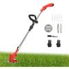 reukmuuc Trimmer di erba elettrica senza fili, Edger prato regolabile in altezza per Garden Home, 12 V 2000 mAh Batteled Titered with 3 Blade Types, 90-125 cm Telescopic Tige, Prati Bordo e Rou