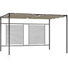RMIHSJG Gazebo con tetto allungabile, 3 x 4 x 2,3 m, colore tortora, 180 g/m², struttura in ferro per feste in giardino e barbecue, protezione UV, impermeabile, per eventi